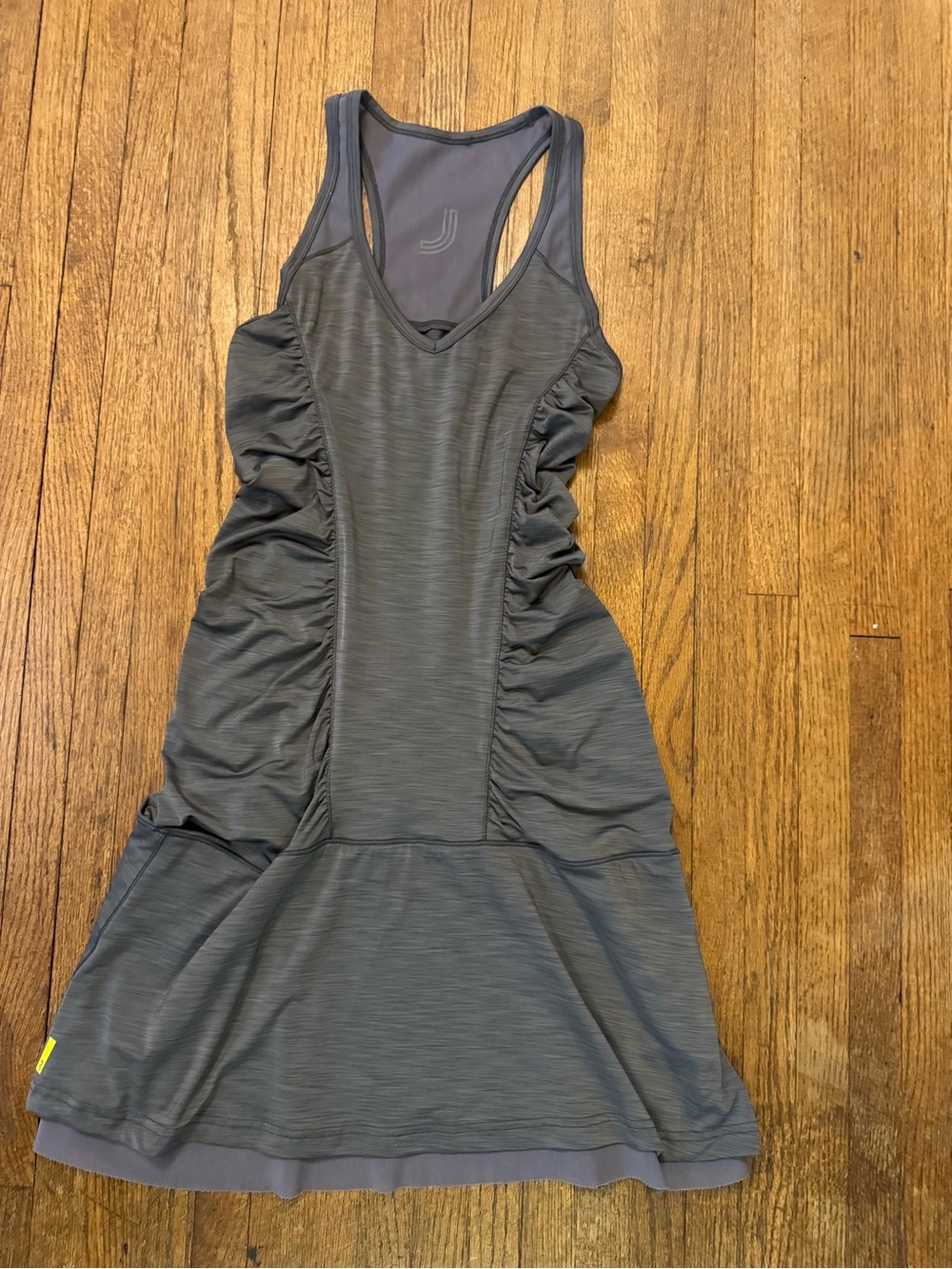 Lole Charcoal Gray Ruched Casual Dress